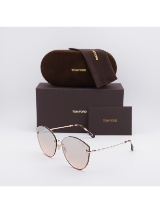 Tom Ford Evangeline FT1106 28U Sunglasses Shiny Rose Gold Cat Eye Frame